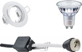 LED Spot Set - GU10 Fitting - Inbouw Rond - Mat Wit - Kantelbaar Ø83mm - Philips - MASTER 927 36D VLE - 4.9W - Warm Wit 2200K-2700K - DimTone Dimbaar