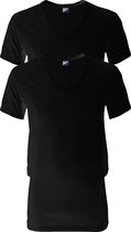 Alan Red - V-Hals Dean T-Shirt (2Pack) Zwart - Heren - Maat M - Slim-fit