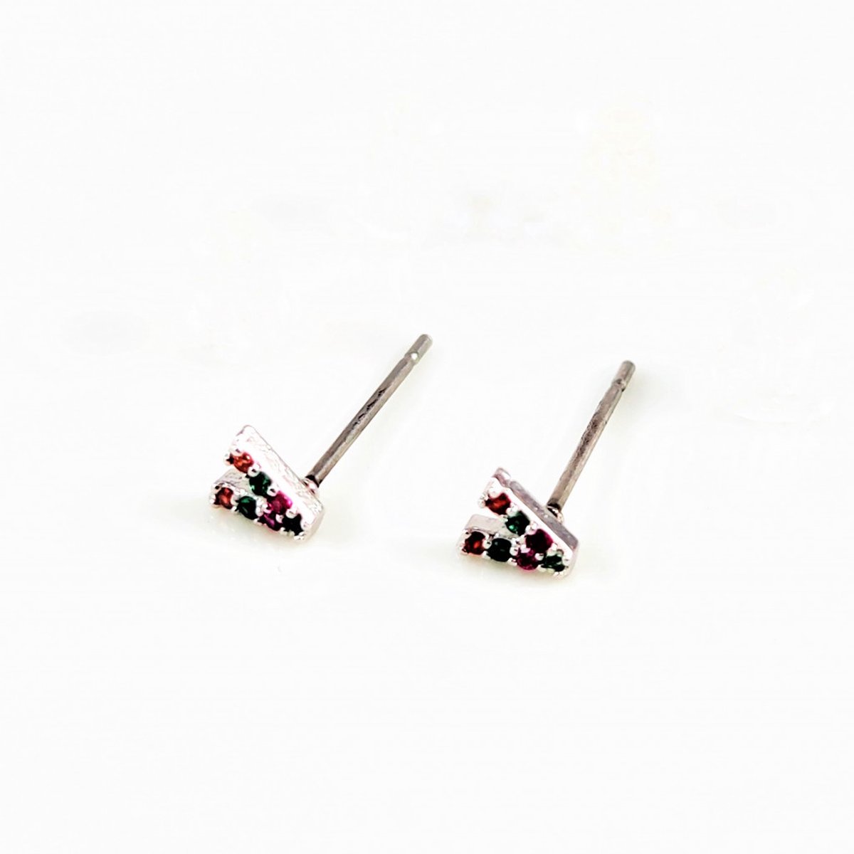 Dottilove V-Oorbellen Dames - Plated - Oorknopjes Cz Multicolor
