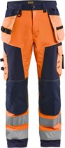 Blåkläder 1567-2517 Pantalon softshell haute visibilité classe 2 Orange / Bleu marine taille 60