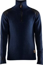 Blaklader Wollen sweater 4630-1071 - Donkerblauw/Donkergrijs - S