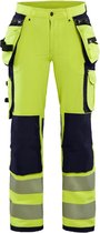 Blaklader Dames High Vis 4-weg stretch werkbroek 7197-1642 - High Vis Geel/Marineblauw - D22