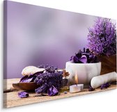 Schilderij - Lavendel en Zen, Inspiratie, Premium Print