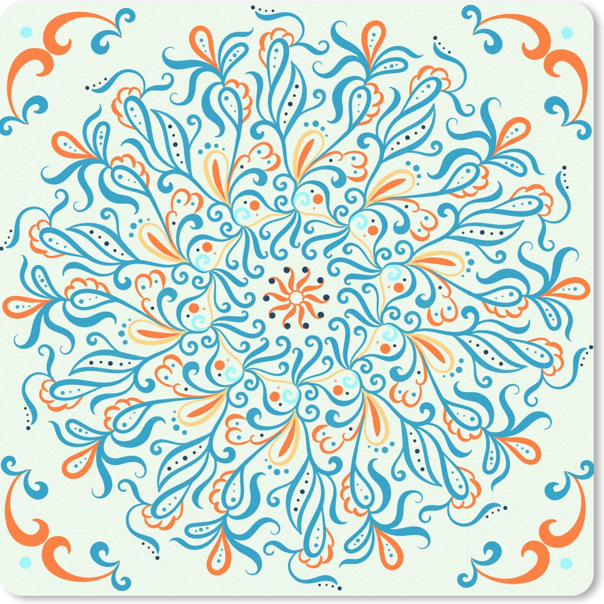 Muismat 30x30 cm - Mousepad Mandala - Vierkant - Patronen - Muismatten