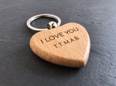 SLEUTELHANGER | "LOVE YOU TTMAB" | HARTVORM| HOUT | 3,5CM