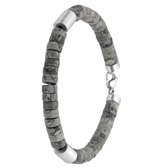 Stalen herenarmband natuursteen picasso jasper