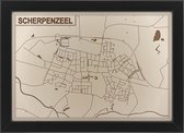 Houten stadskaart van Scherpenzeel