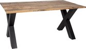 Eettafel 160*90*78 cm Bruin Hout, Ijzer Rechthoek Bureautafel Eetkamertafel Tafel - modern