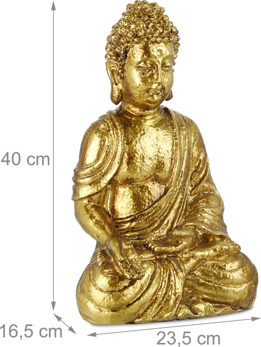 Statue de Bouddha argent antique 41 cm - Décoration jardin