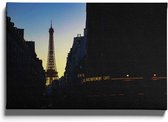 Walljar - Eiffeltoren Silhouet - Muurdecoratie - Canvas schilderij