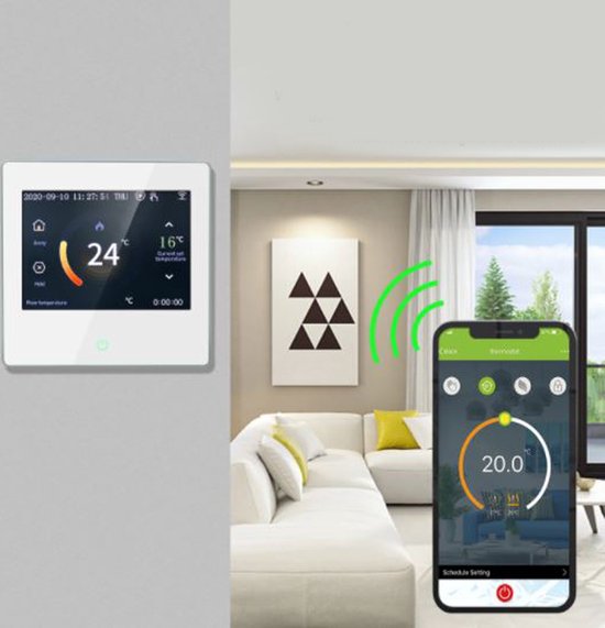 Quickh® Slimme Thermostaat - WiFi Thermostaat met App Thermostaat Draadloos -... | bol.com
