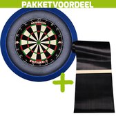 Mission Samurai 2 + Rubberen Dartmat 90*300 incl oche + Dartbordverlichting Basic XL (Blauw)