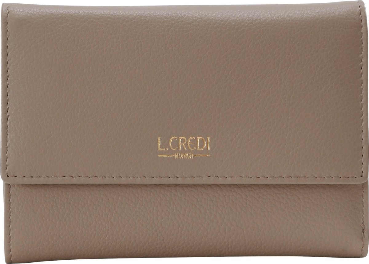 L.CREDI Evelyn Portemonnee RFID Leer 14,5 cm - Dames - Horizontaal - taupe