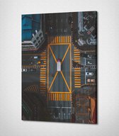 Traffic Canvas - 40 x 60 cm - Steden - Schilderij - Canvas - Slaapkamer - Wanddecoratie  - Slaapkamer - Foto op canvas