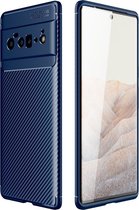 Google Pixel 6 Pro Hoesje - Mobigear - Racing Serie - TPU Backcover - Blauw - Hoesje Geschikt Voor Google Pixel 6 Pro