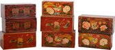 Fine Asianliving Coffre chinois antique peint à la main W33xD17xH16cm Meubles chinois Cabinet oriental
