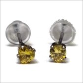 Aramat jewels ® - Zirkonia zweerknopjes hartje 3mm oorbellen geel chirurgisch staal