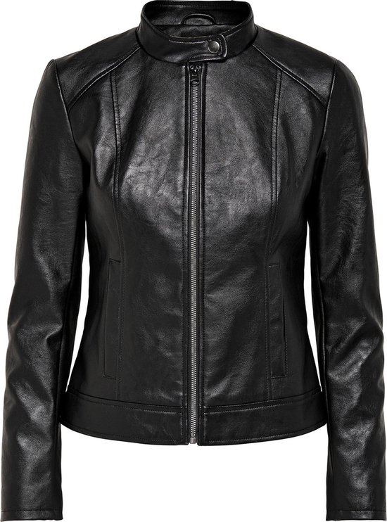Jacqueline de Yong Jas Jdyemily Faux Leather Jacket Otw Noos 15241382 Black Dames Maat - 36