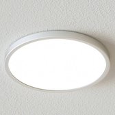 Lampenwelt - LED plafondlamp- met dimmer - 1licht - kunststof - H: 2.1 cm - zilver, wit - Inclusief lichtbron
