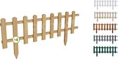 Floranica® 4 x voortuinhek gemaakt van hout, weerbestendig geïmpregneerd - insteekhek, minihek, Fries hek, decoratief hek als tuinhek, houten hek, kleur: natuurlijk, afmeting: 40 cm hoog. 4x105 cm lang