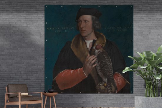 Tuin poster Portret van Robert Cheseman - Schilderij van Hans Holbein