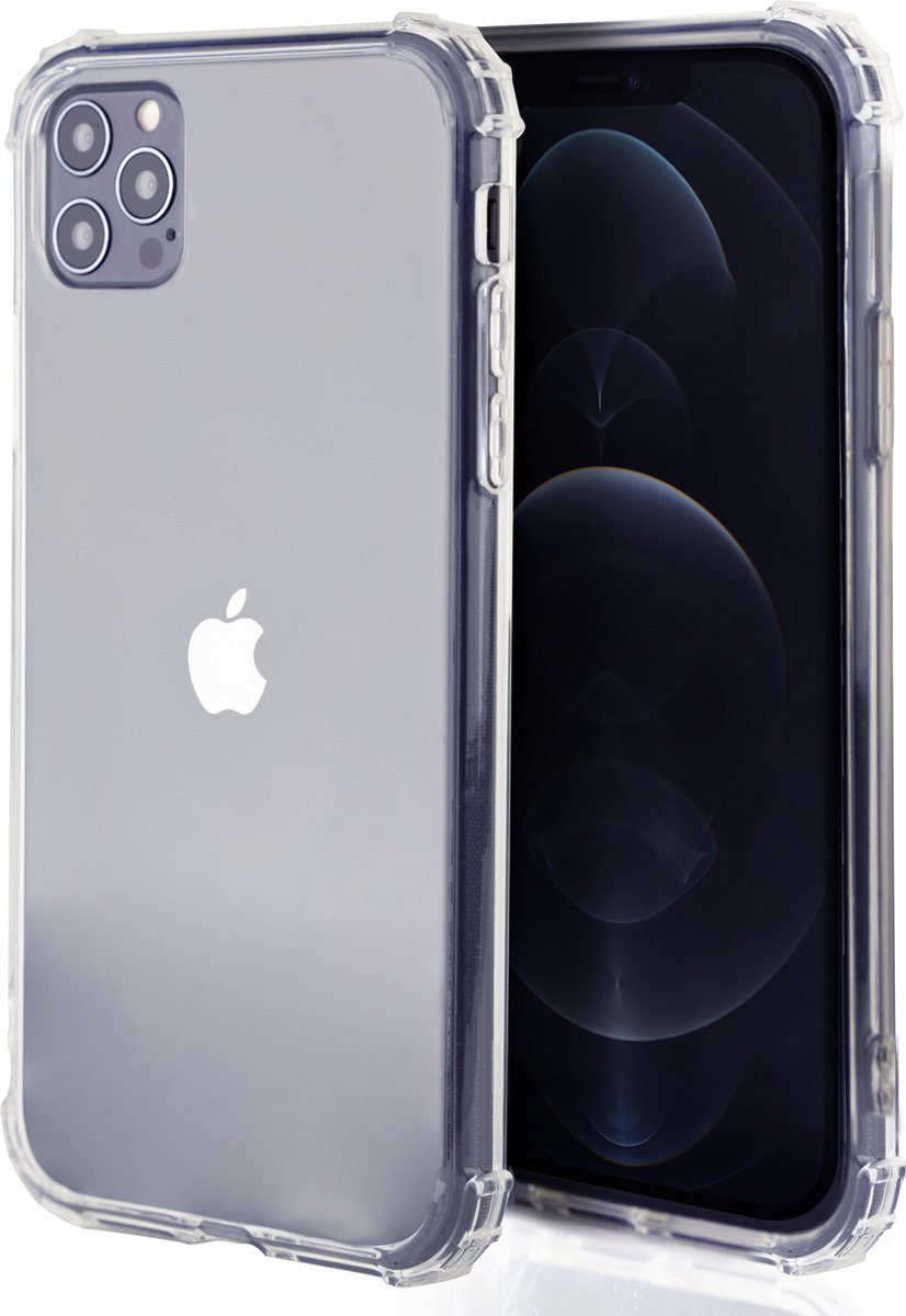 Ceezs Military Shockproof TPU hoesje geschikt voor Apple iPhone 12 Pro Max - transparant