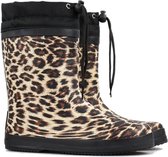 *gevoerd* FashionBootZ regenlaarzen leopard Bruin - Zwart-37