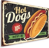 Schilderij - Hotdogs, Best in Town, Amerikaanse Reclame, Premium Print