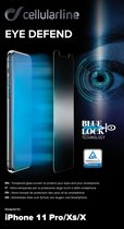 Cellularline - iPhone 11 Pro/Xs/X, SP gehard glas anti-blauw licht, transparant
