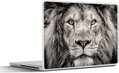 Laptop sticker - 12.3 inch - Leeuw - Wild - Zwart - Wit - 30x22cm - Laptopstickers - Laptop skin - Cover
