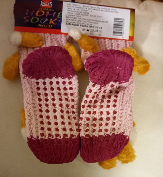 Chaussette chausson anti-dérapante avec chat - Homesock - chaussettes maison - rose - 35/38