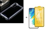 Shockproof silicone tpu gel hoesje Telefoonhoesje geschikt voor Samsung Galaxy S21 FE met full cover glas screenprotector