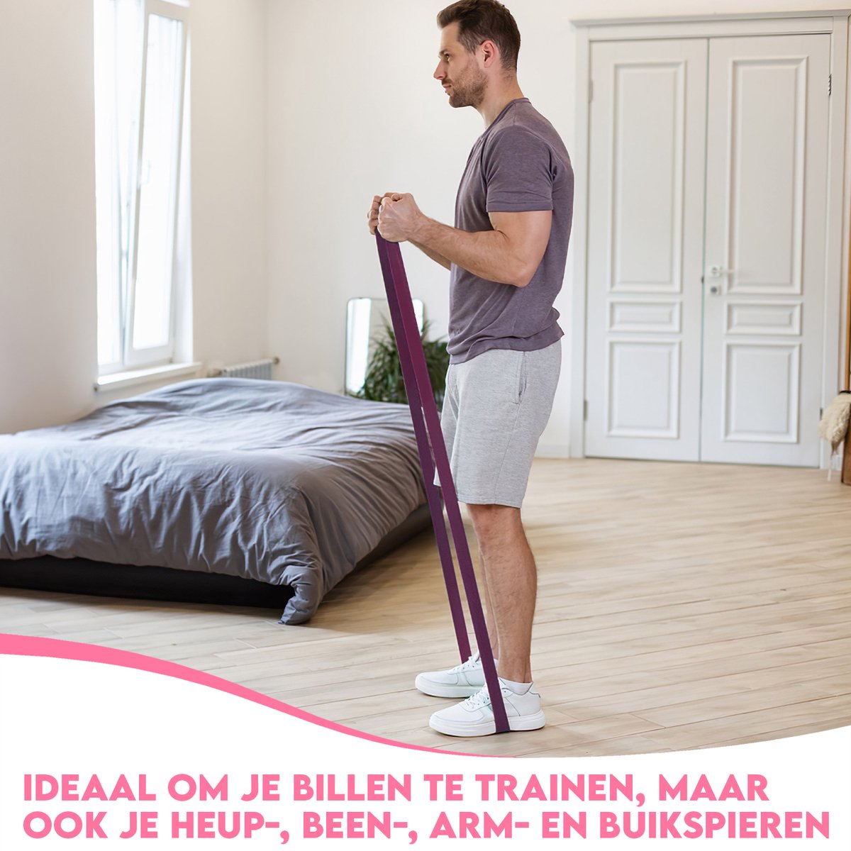 thumbnail: Fitnesskoord Weerstandsband – 6 Buizen, Multifunctioneel Elastiek | Voor Thuis Training Armen, Buik, Benen