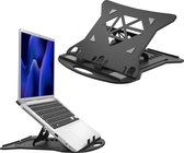 ACROPAQ Laptop verhoger - Ergonomisch, Verstelbaar, Opvouwbaar, Universeel, Voor laptops 11 tot 17 inch, Plastic - Laptop standaard verstelbaar - Zwart - ALR003