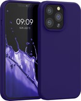 kwmobile telefoonhoesje voor Apple iPhone 13 Pro - Hoesje met siliconen coating - Smartphone case in fluweel blauw