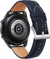 Smartwatch bandje - Geschikt voor Samsung Galaxy Watch 5 (incl. Pro) en Galaxy Watch 4, Watch 3 41mm, Active 2, 20mm horlogebandje - PU leer - Fungus - Strap - Blauw
