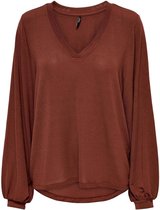 Only T-shirt Onlmimi L/s Balloon Sleeve Top Cs J 15267229 Burnt Henna Dames Maat - M