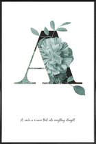 JUNIQE - Poster i kunststof lijst Flower Alphabet - A -30x45