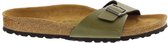 Birkenstock Madrid Slippers Pull Up Olive Narrow-fit | Groen | Imitatieleer | Maat 42