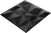 Wandpaneel - 3D Tegel - Kunstwerk - 3D Achtergrond - Zelfklevend - Muurdecoratie - 50x50cm - Zwart