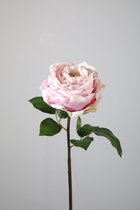 Kunstbloem - set van 2  -Roos - decoratieve tak - 51 cm - paars