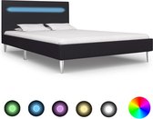 Decoways - Bedframe met LED stof zwart 120x200 cm