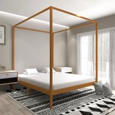 Decoways - Hemelbedframe massief grenenhout honingbruin 180x200 cm