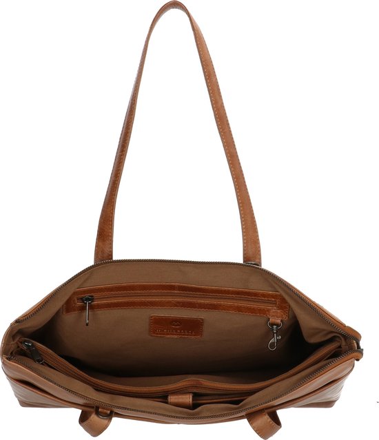Micmacbags Porto Laptoptas 15,6 inch (34.5x19.4 cm) Bruin 100 Leer