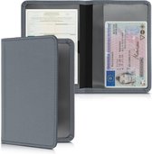 Housse kwmobile pour certificat d'immatriculation et permis de conduire - Étui avec porte-carte bleu-gris - Housse en néoprène