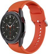 Samsung Galaxy Watch 4 - Luxe Silicone Bandje - Royal Oranje - Large - 20mm