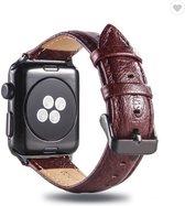 Struisvogel leren bandje voor Geschikt voor Apple Watch Paars 42mm | 44mm