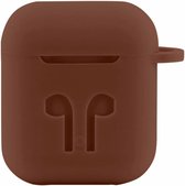 Case Cover Voor Geschikt voor Apple Airpods - Siliconen Bruin