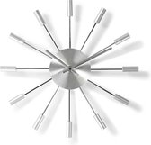 Nedis CLWA004MT34 Ronde Wandklok Diameter 34 Cm Zilver