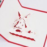 5 stuks - windmolen pop up wenskaarten - Sinterklaas - St. Nicholas - Christmas - verjaardag, Kerstmis, jubileum bedankkaart voor moeder vader vriend zus vrouw, afstuderen sympathi
